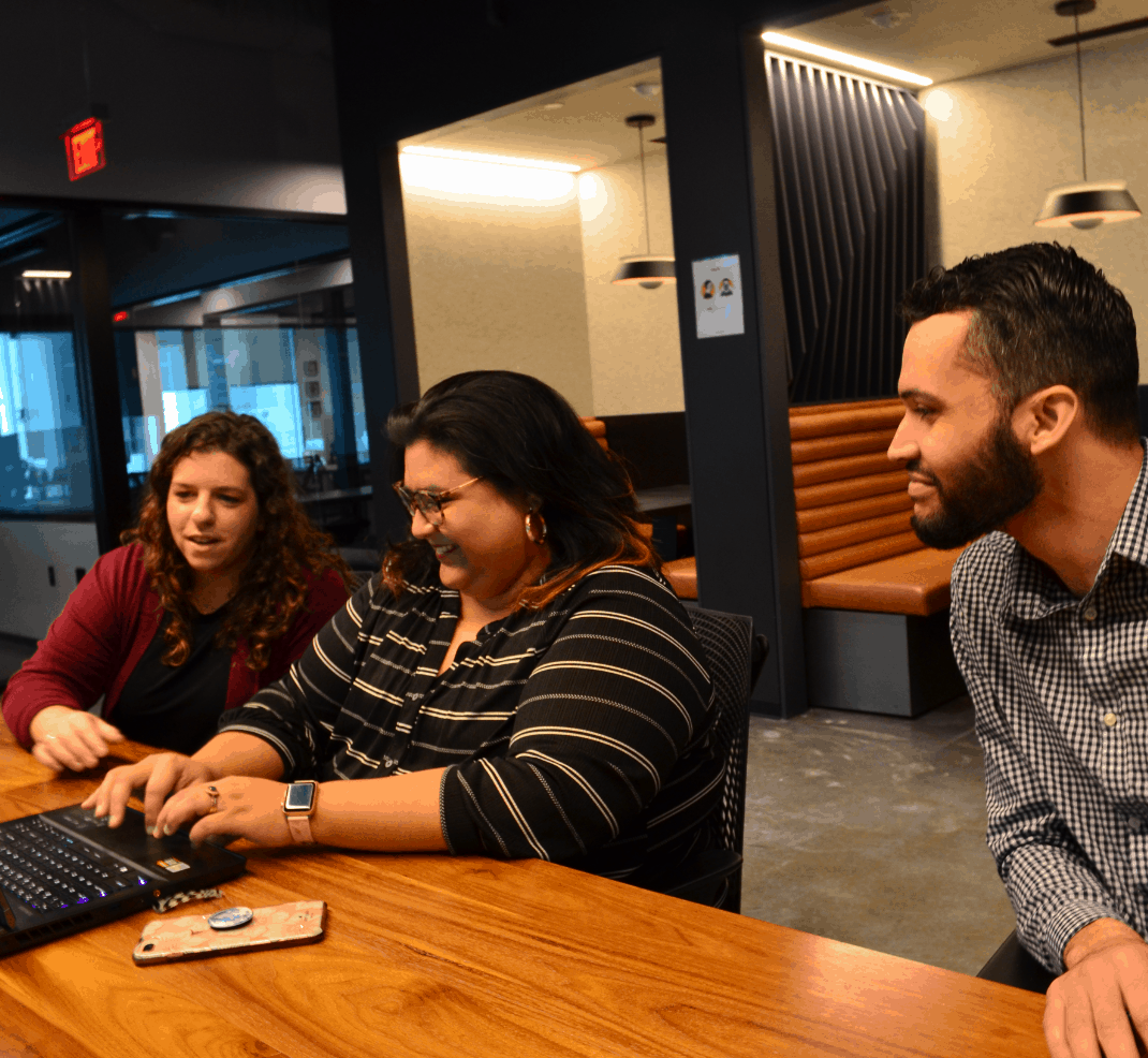 The Ruby + Citrine team making professional powerpoint presentations